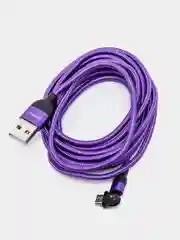 Фиолетовый usb Кабель для зарядки и передачи данных Charget 3.0 A (micro, Type C, Apple lightning)