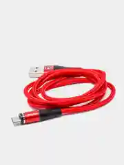 Красный usb кабель Twitch для быстрого заряда 2.4 А + магнитный коннектор micro, type c, Apple Ios
