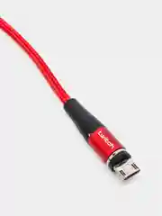 Красный usb кабель Twitch для быстрого заряда 2.4 А + магнитный коннектор micro, type c, Apple Ios