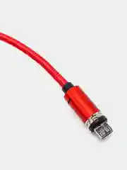 Красный usb кабель для зарядки и передачи данных, магнитный, 1 метр, Quick Charge 3.0 A+ коннектор