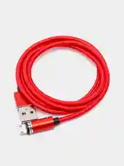 Красный usb кабель для зарядки и передачи данных, магнитный, 1 метр, Quick Charge 3.0 A+ коннектор