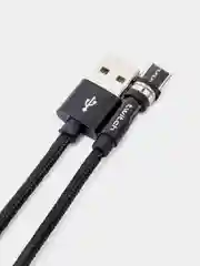 Черный usb кабель для зарядки магнитный Twitch 2.1 А 1 - метровый, поворот 180 градусов
