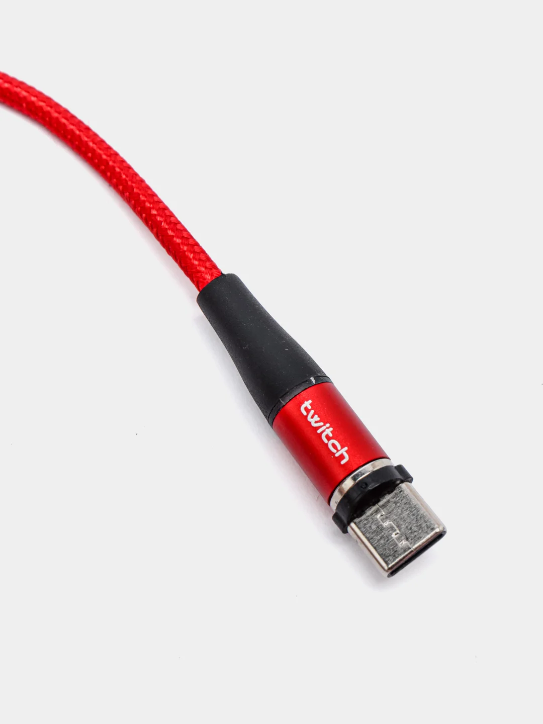 Красный usb кабель Twitch для быстрого заряда 2.4 А + магнитный коннектор micro, type c, Apple Ios