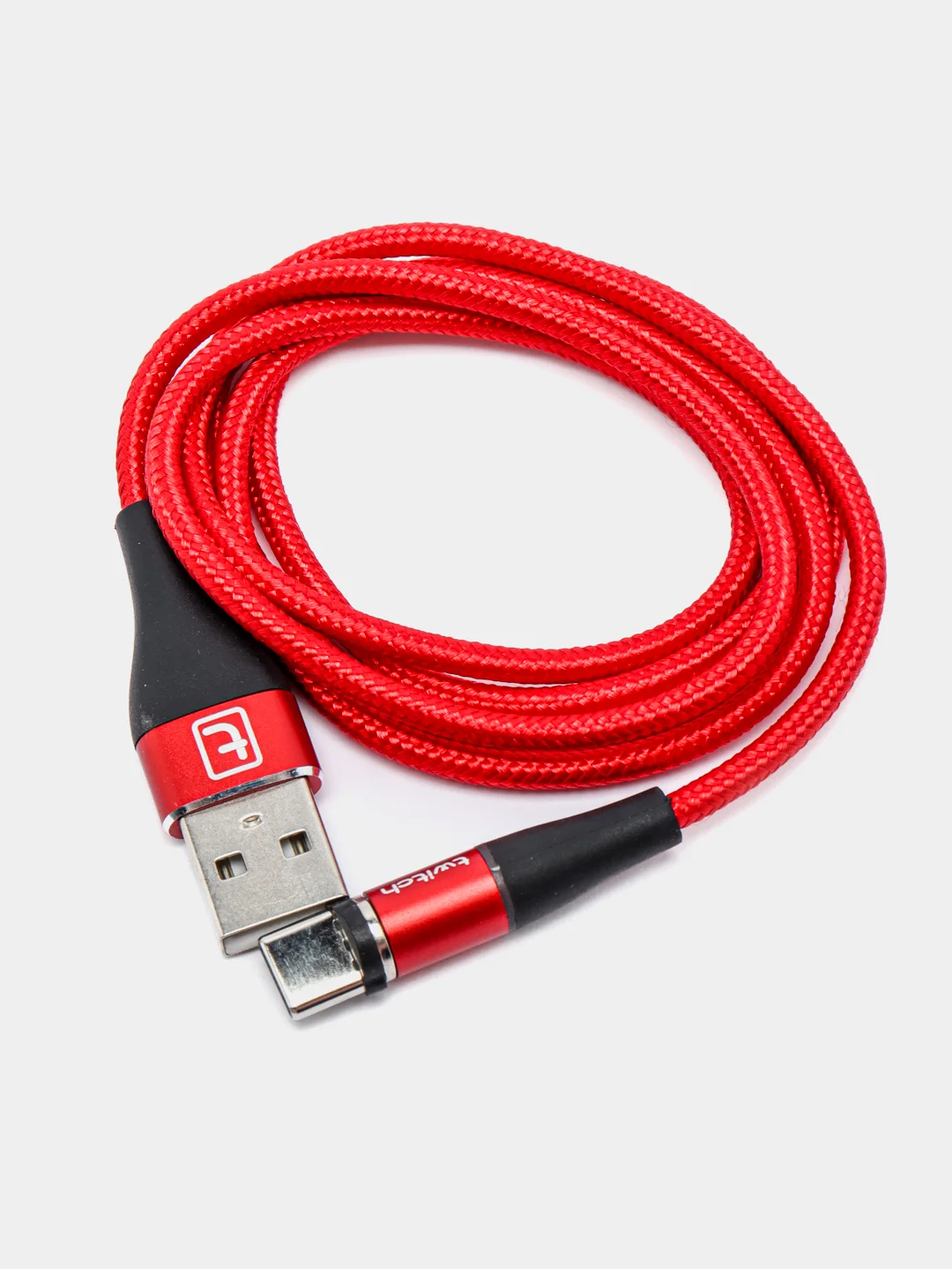 Красный usb кабель Twitch для быстрого заряда 2.4 А + магнитный коннектор micro, type c, Apple Ios