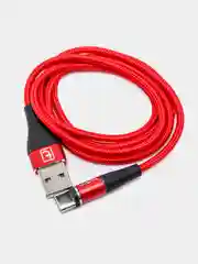Красный usb кабель Twitch для быстрого заряда 2.4 А + магнитный коннектор micro, type c, Apple Ios