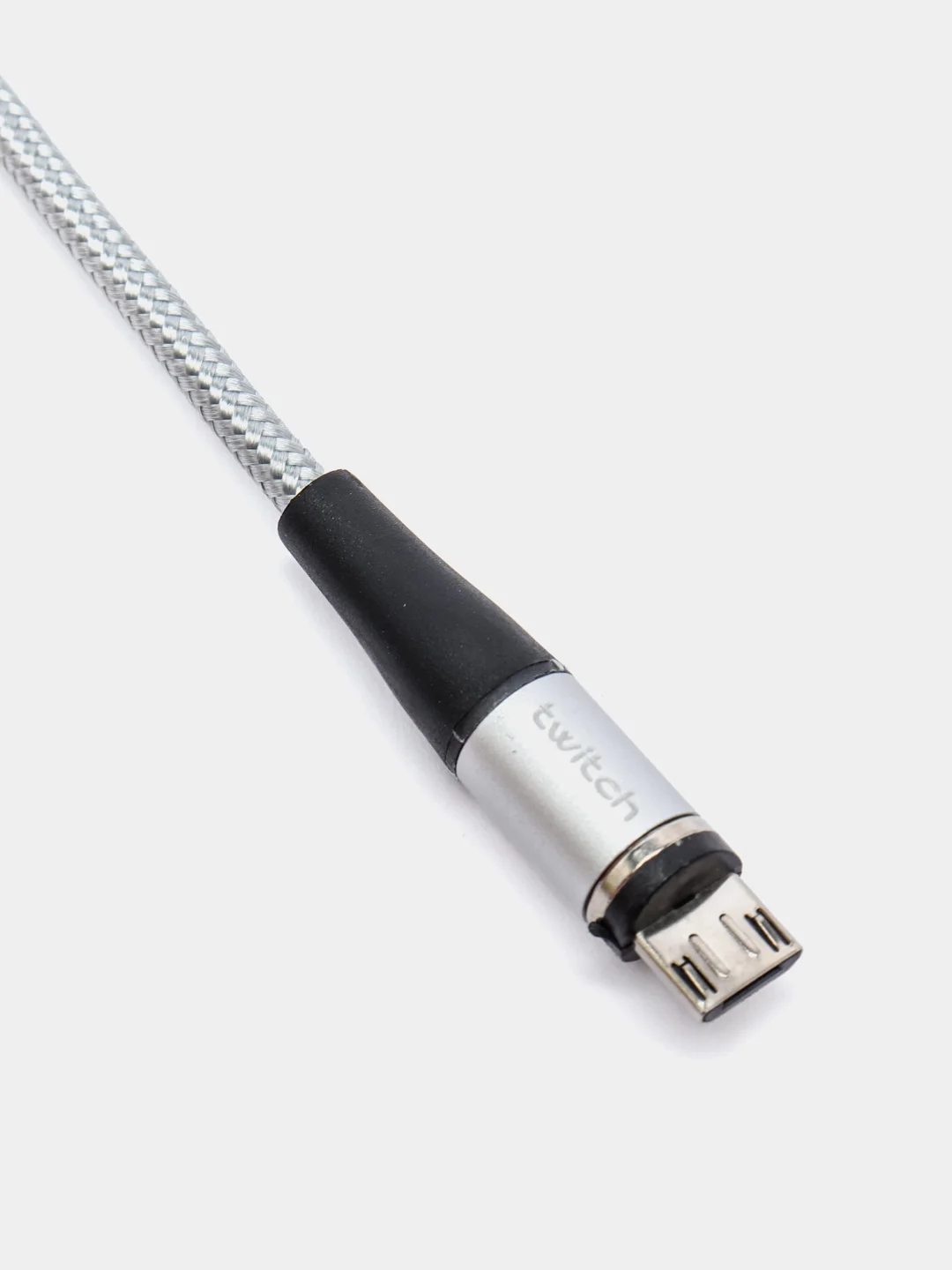 Серебряный usb кабель Twitch для быстрого заряда 2.4 А + магнитный коннектор micro, type c, Apple Ios