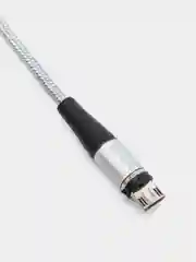 Серебряный usb кабель Twitch для быстрого заряда 2.4 А + магнитный коннектор micro, type c, Apple Ios