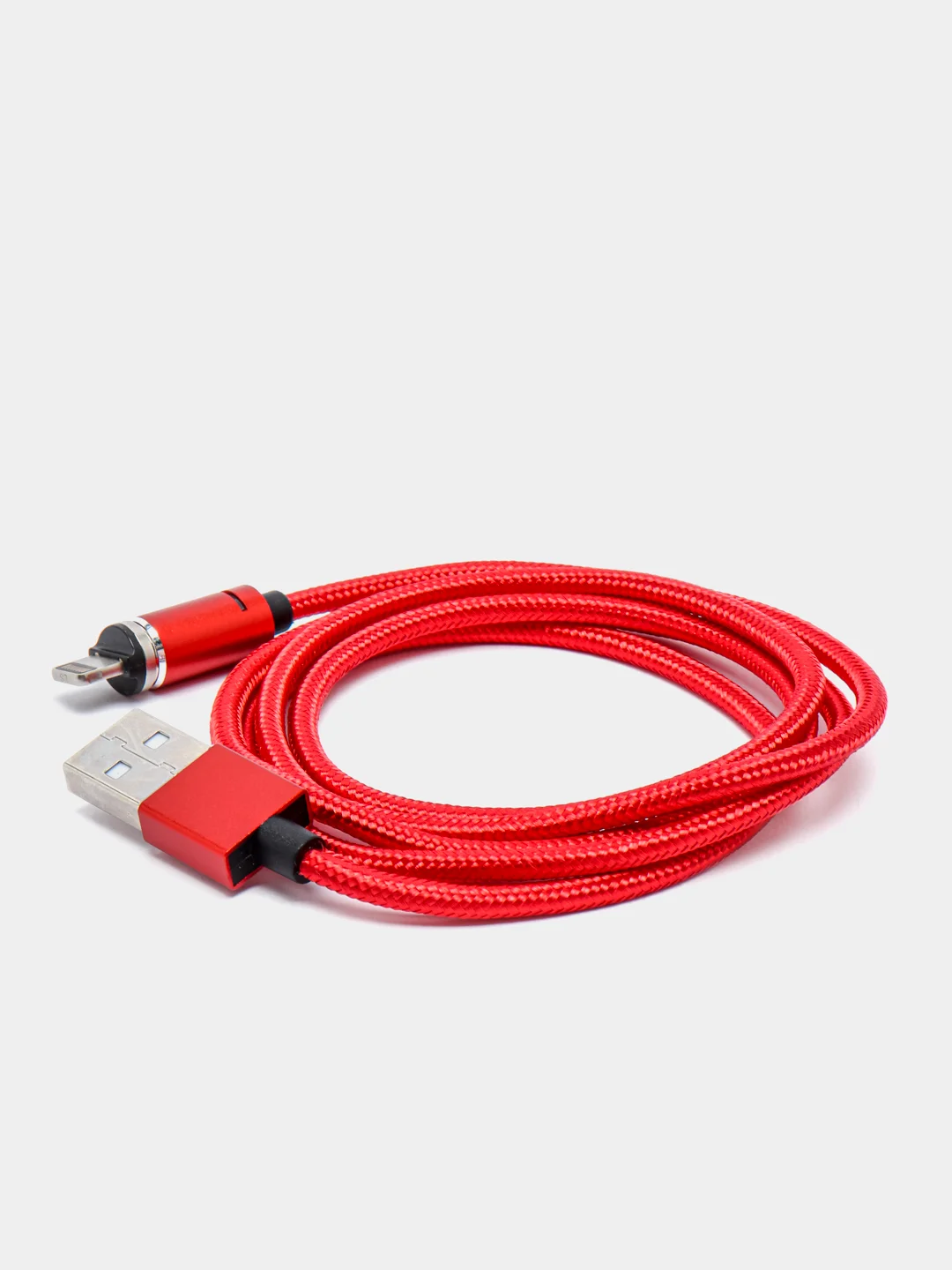 Красный usb кабель для зарядки и передачи данных, магнитный, 1 метр, Quick Charge 3.0 A+ коннектор
