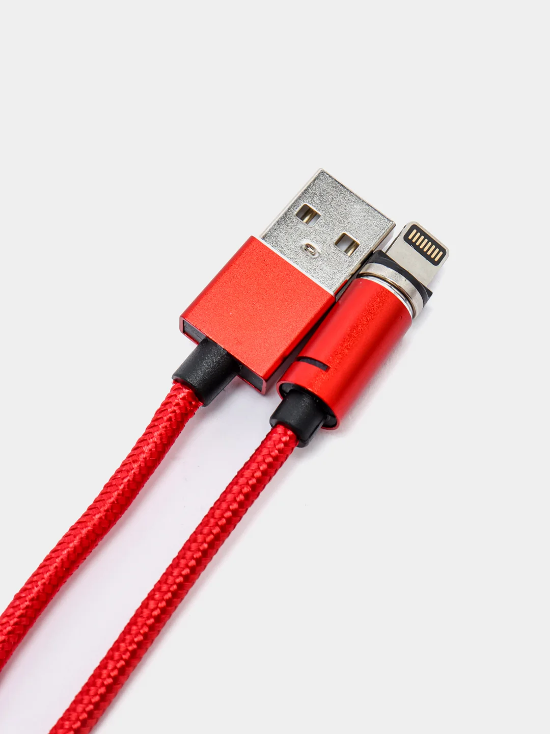 Красный usb кабель для зарядки и передачи данных, магнитный, 1 метр, Quick Charge 3.0 A+ коннектор