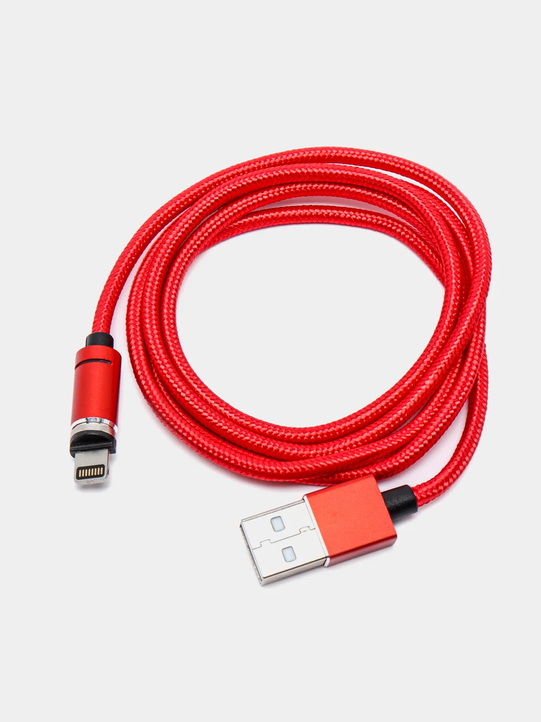 Красный usb кабель для зарядки и передачи данных, магнитный, 1 метр, Quick Charge 3.0 A+ коннектор