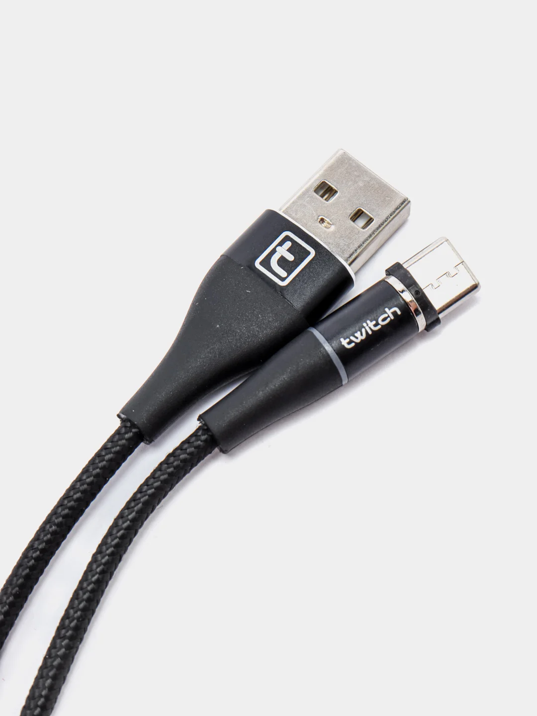 Черный usb кабель Twitch для быстрого заряда 2.4 А + магнитный коннектор micro, type c, Apple Ios