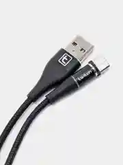 Черный usb кабель Twitch для быстрого заряда 2.4 А + магнитный коннектор micro, type c, Apple Ios
