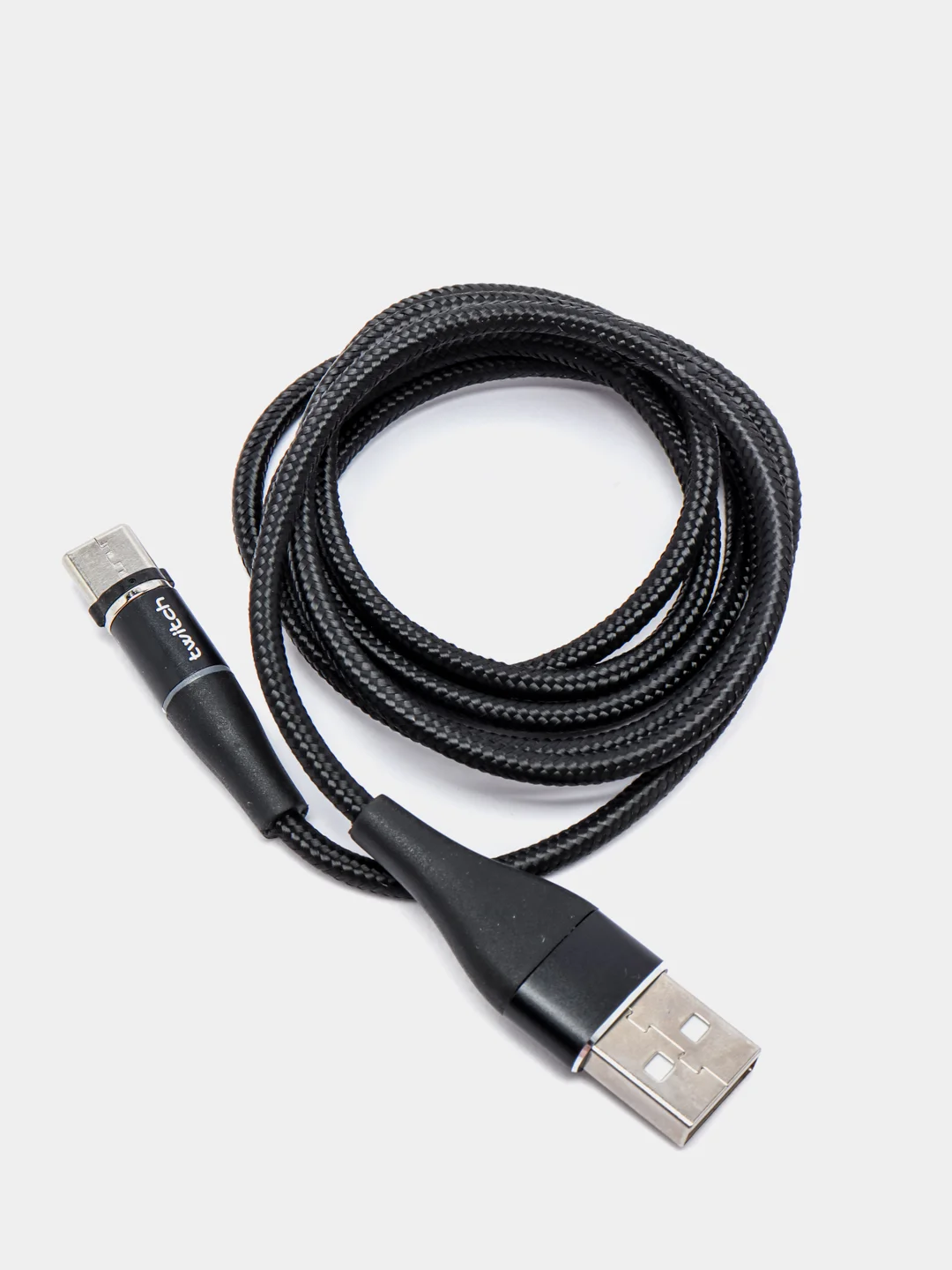 Черный usb кабель Twitch для быстрого заряда 2.4 А + магнитный коннектор micro, type c, Apple Ios