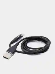 Черный usb кабель Twitch для быстрого заряда 2.4 А + магнитный коннектор micro, type c, Apple Ios