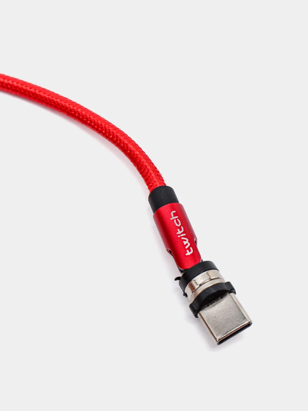 Красный usb кабель для зарядки магнитный Twitch 2.1 А 1 - метровый, поворот 180 градусов