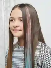Розовый пряди цветные на заколке