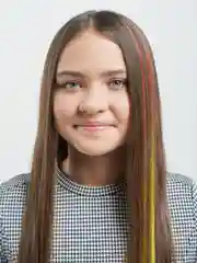 Оранжевый пряди цветные на заколке