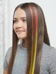 Оранжевый пряди цветные на заколке