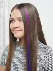 Пурпурный пряди цветные на заколке