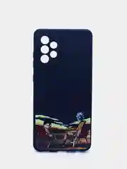 Тёмно-серый чехол силиконовый с принтом Samsung Galaxy A72