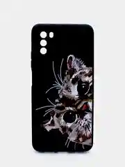 Коричневый чехол силиконовый с принтом Xiaomi Poco M3