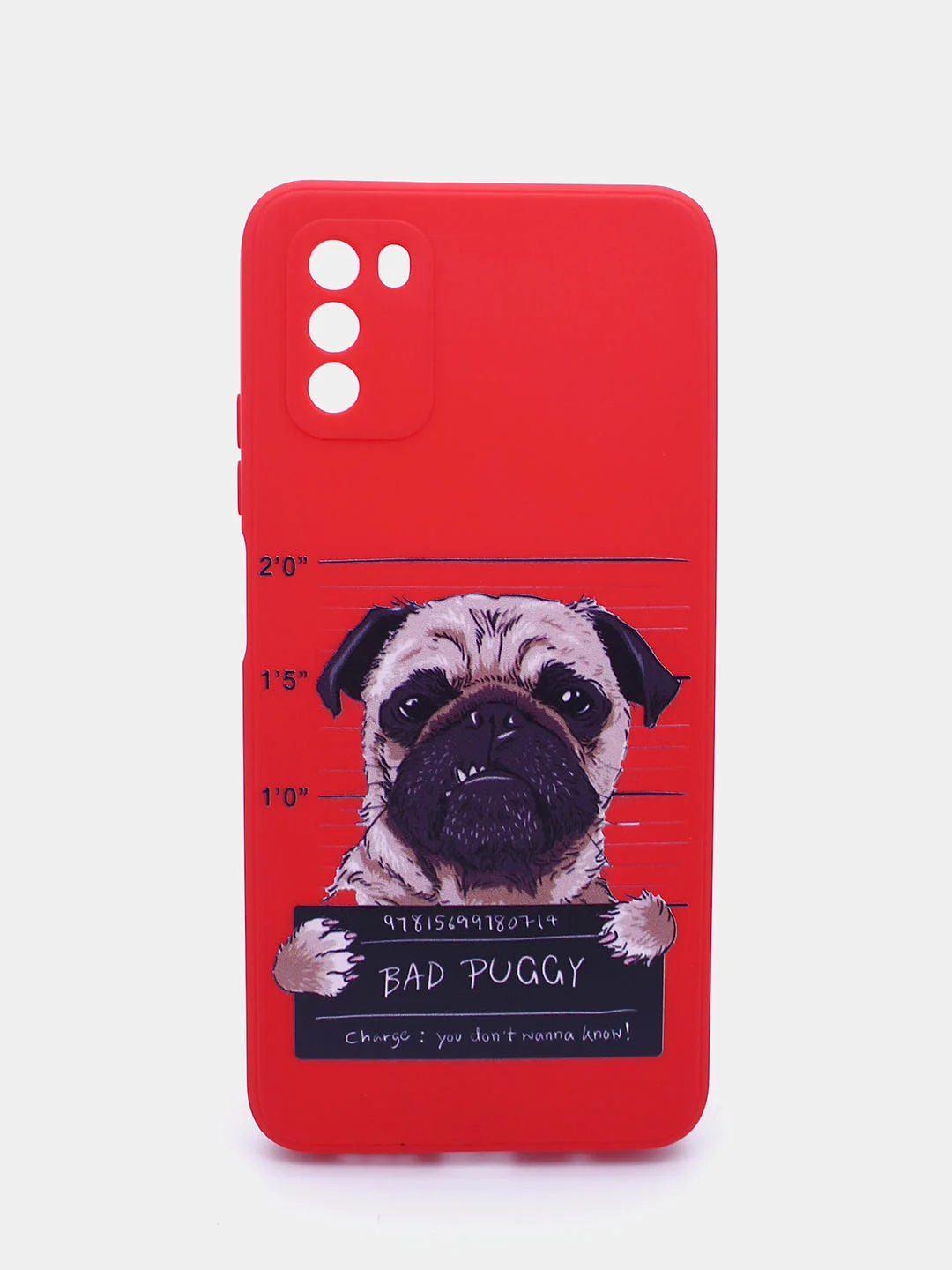 Бордовый чехол силиконовый с принтом Xiaomi Poco M3