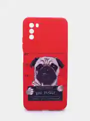 Бордовый чехол силиконовый с принтом Xiaomi Poco M3
