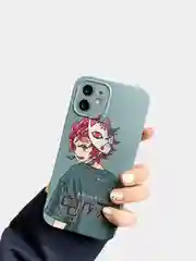 Бирюзовый чехол силиконовый "Клинок, рассекающий демонов" для iPhone XR, 11, 12 mini, 12 Pro, 13 Pro