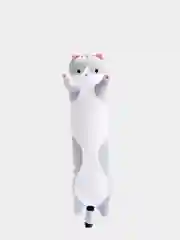 Серый меланж мягкая игрушка Кот батон / 50 70 90 / Антистресс / Кот Сосиска / Кот подушка / Кот длинный