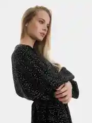 Платье женское черное, в горох