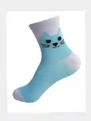 Голубой носки с рисунком "Кошка"