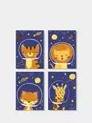 Коралловый детская коллекция картин по номерам из 4 сюжетов, в рамке, 20 х 15 см