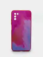 Красный чехол силиконовый с акварельным принтом и защитой камеры для Poco M3 (покофон)