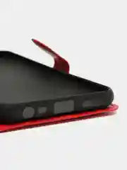 Красный чехол-книжка на Xiaomi Redmi 9 с магнитной застежкой