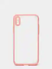 Розовый силиконовый противоударный чехол для Iphone X/XS