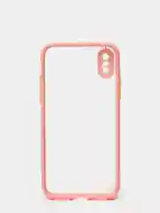 Розовый силиконовый противоударный чехол для Iphone X/XS