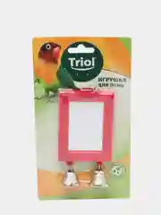 Игрушка для птиц Triol "Зеркало с колокольчиками", 80 х 175 мм