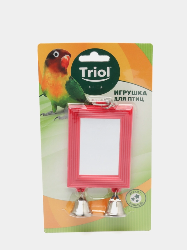 Игрушка для птиц Triol "Зеркало с колокольчиками", 80 х 175 мм