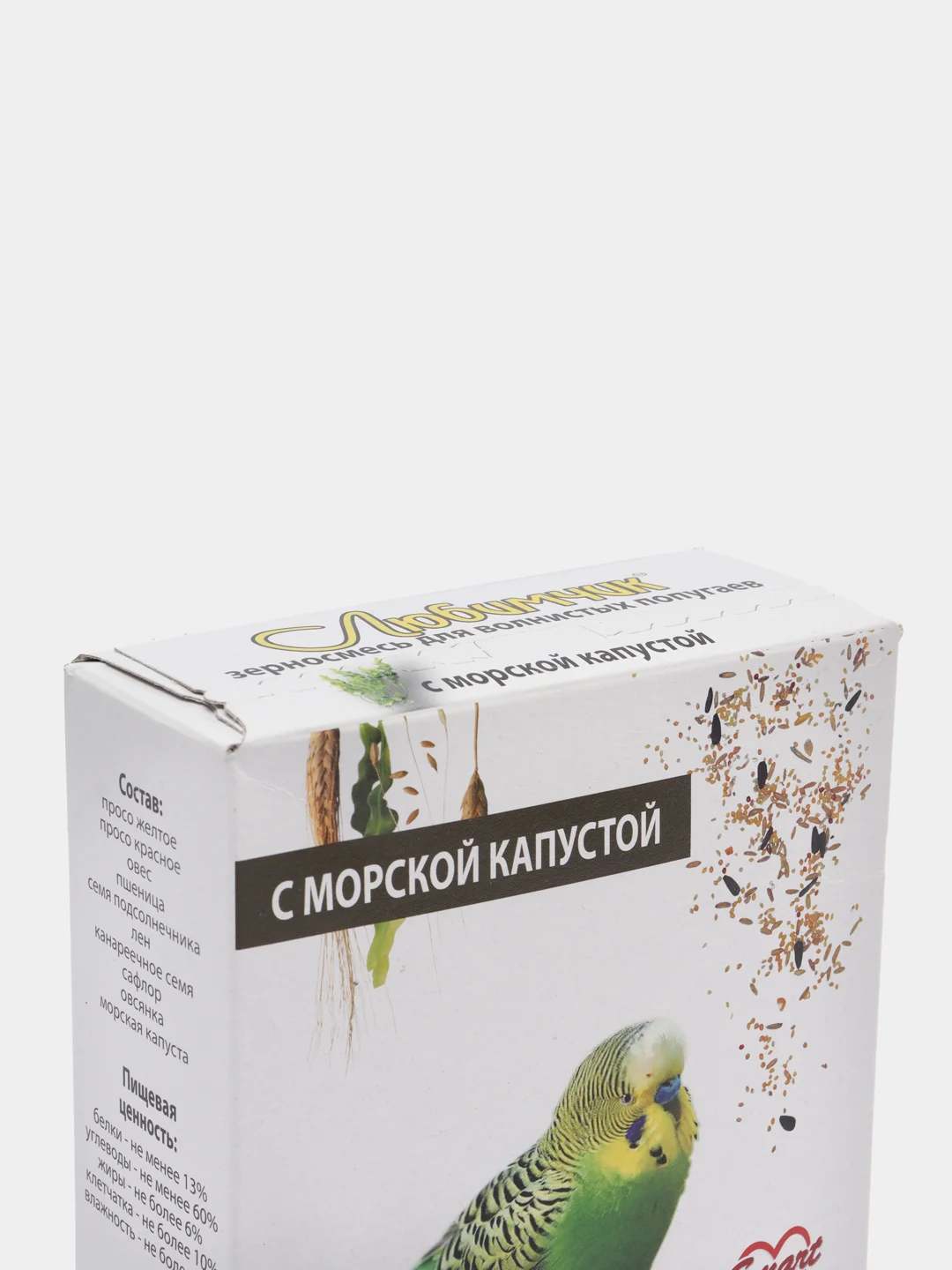 Корм для волнистых попугаев "Любимчик", с морской капустой, умное питание, 500 г