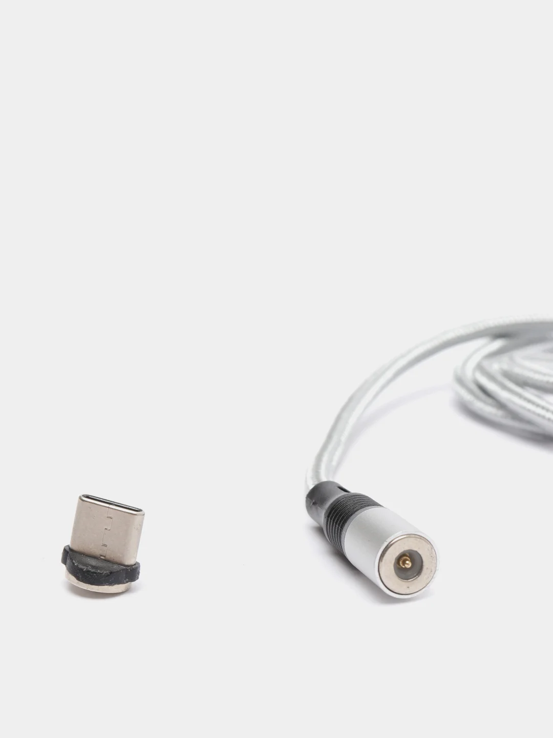 Серый usb-кабель магнитный Twitch 2.1 A, type-c, lightning