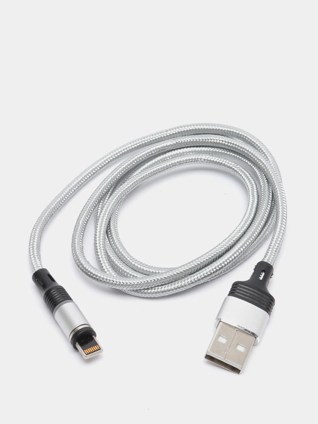 Серый usb-кабель магнитный Twitch 2.1 A, type-c, lightning