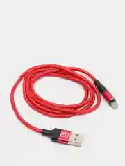 Красный usb-кабель магнитный Twitch 2.1 A, type-c, lightning