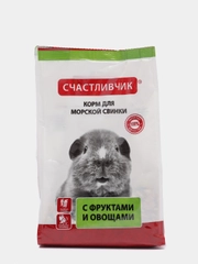 Корм для морской свинки Счастливчик с фруктами и овощами, рациональное питание, 300 гр