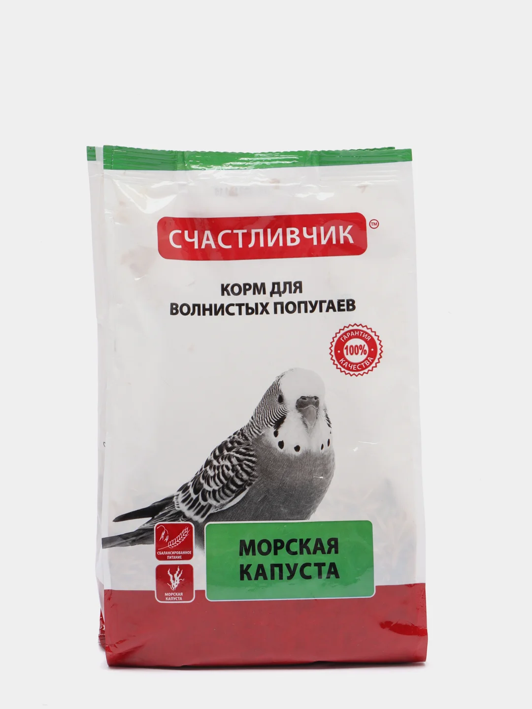 Корм для волнистых попугаев Счастливчик Морская капуста, рациональное питание, 350 гр