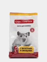 Корм для хомяков Счастливчик с фруктами и овощами, рациональное питание, 300 гр
