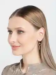 Золотой серьги женские "Сердце"