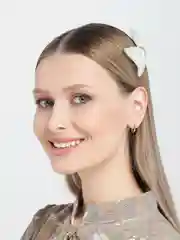 Молочный заколка для волос "Бантик"