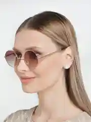 Коричневый солнцезащитные очки круглые унисекс