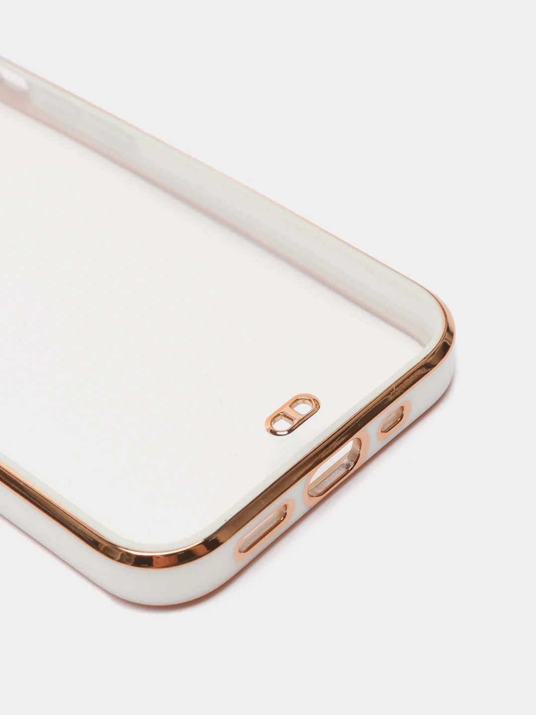 Белый чехол Накладка силиконовая с металическим ободком iPhone 13mini /13 /13pro /13proMax
