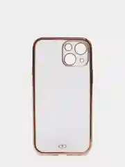 Белый чехол Накладка силиконовая с металическим ободком iPhone 13mini /13 /13pro /13proMax